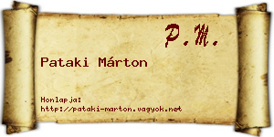 Pataki Márton névjegykártya